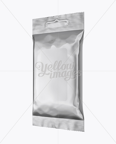 Metallic Wet Wipes Pack Mockup - Half Side View