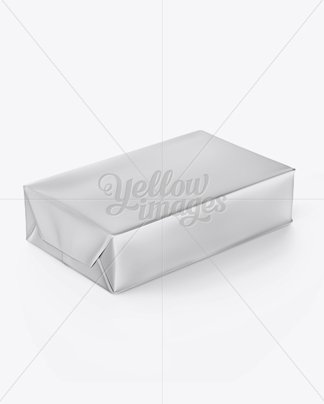 Matte Butter Block Mockup - Half Side View (High-Angle Shot)