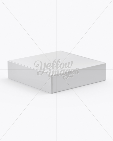 Glossy Box Mockup - Half Side View (High-Angle Shot)