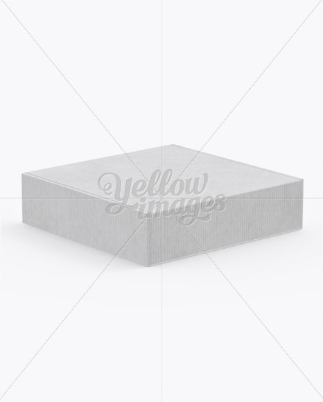 Kraft Box Mockup - Half Side View (High-Angle Shot)