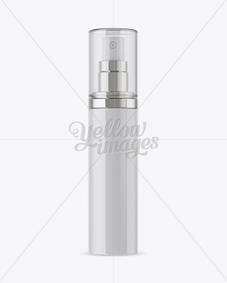 Glossy Spray Bottle W/ Transparent Cap Mockup