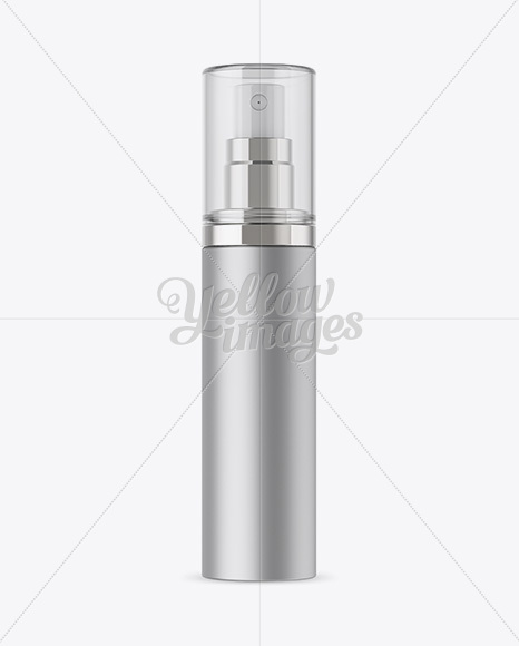 Matte Metallic Spray Bottle W/ Transparent Cap Mockup