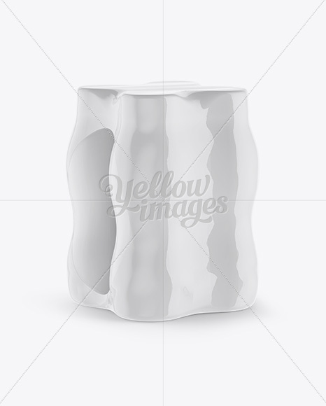 Shrink Pack with 4 Plastic Bottles Mockup - Half Side View