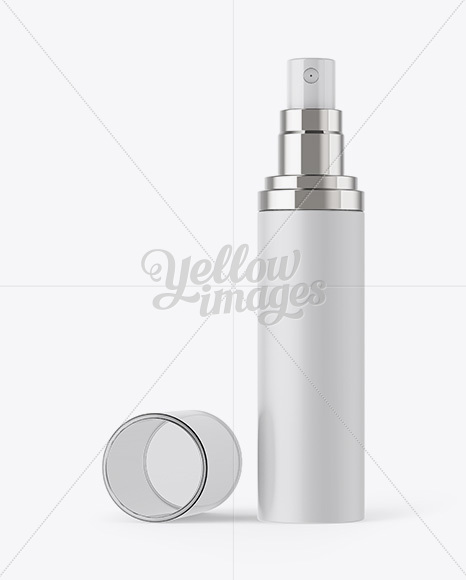 Open Matte Spray Bottle W/ Transparent Cap Mockup