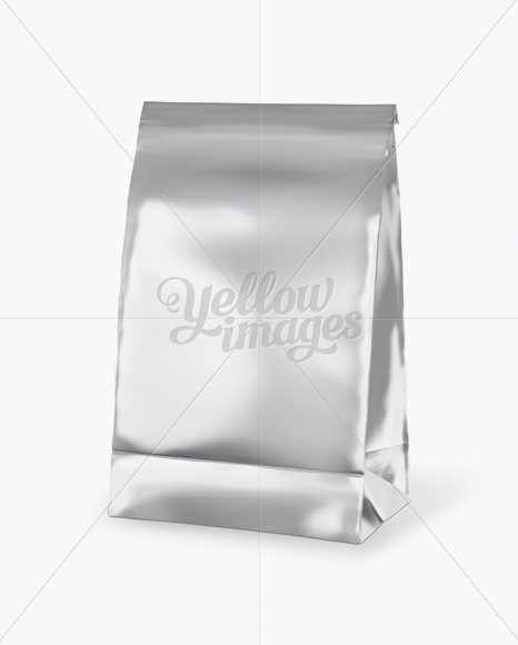 Metallic Paper Snack Bag Mockup - Half Side View