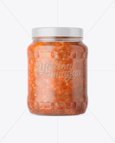 700ml Clear Glass Sauce Jar Mockup - Free Download Images High Quality