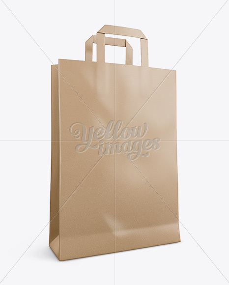 Kraft Bag Mockup - Half Side View