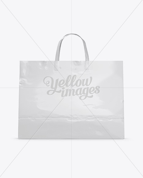 Glossy Paper Shopping Bag Mockup - Front View