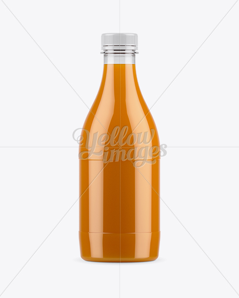 Plastic Carrot Juice Bottle Mockup