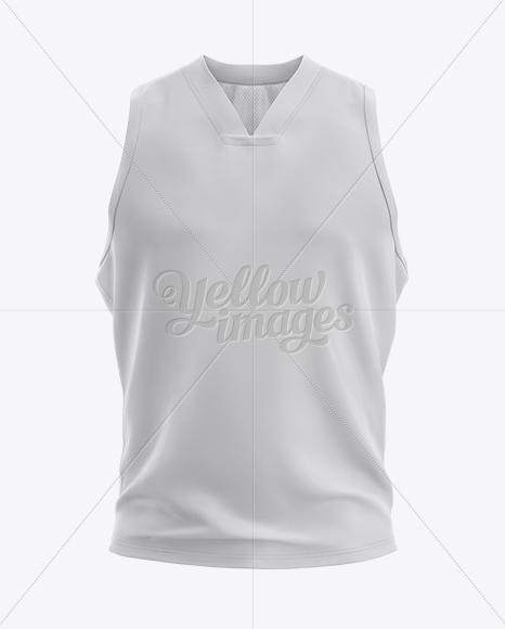 Basketball Jersey with V-Neck Mockup - Front View