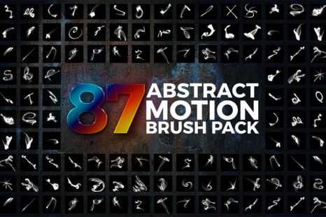 87 Abstract Motion Brush Pack - Glowing lines