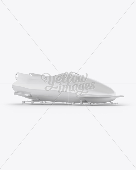 Bobsleigh Sled Mockup - Half Side View