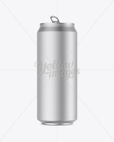 500ml Matte Metallic Aluminium Can Mockup