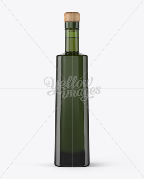 Green Glass Olive Oil Bottle Mockup