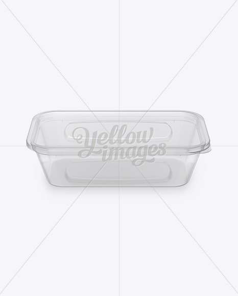 Plastic Clear Container Mockup - Front View (High Angle Shot)