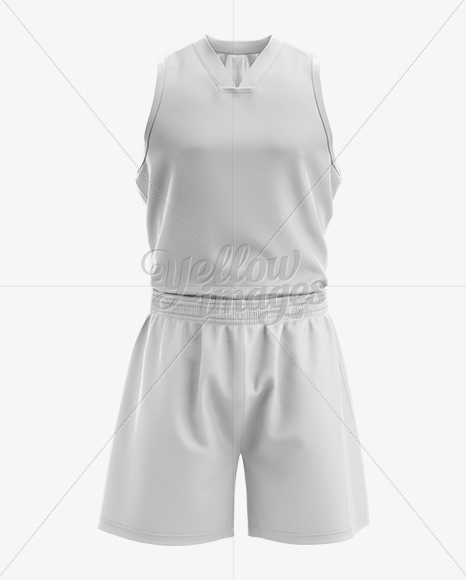 Basketball Kit w/ V-Neck Tank Top Mockup - Front View