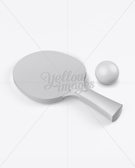 Matte Ping Pong Paddle W/ Ball - Half Side View (High-Angle Shot)