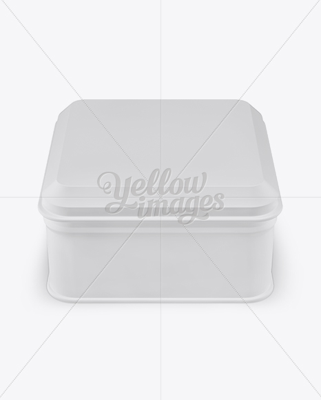 Matte Square Lunch Box Mockup (High Angle Shot)