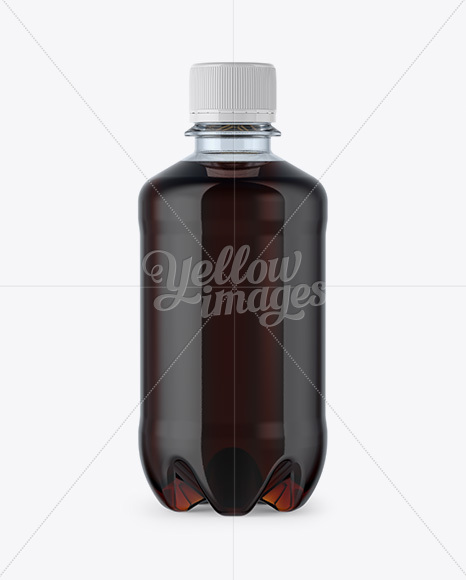 Plastic 330ml Bottle with Dark Drink Mockup