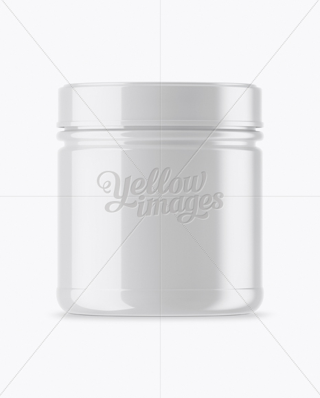 Glossy Plastic Protein Jar Mockup