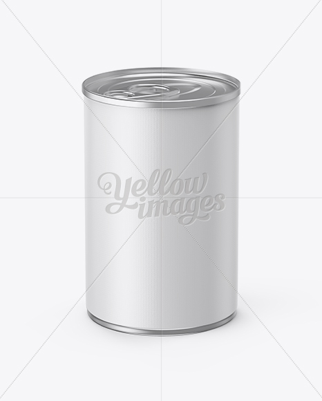 Tin Can With Pull Tab & Textured Label Mockup (High-Angle Shot)