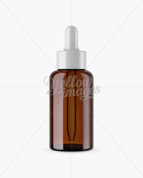 Amber Glass Dropper Bottle Mockup