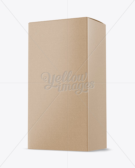 Kraft Paper Box Mockup - Half Side View