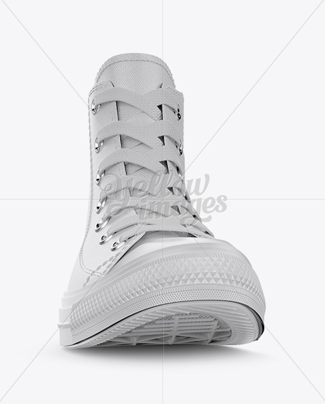 High-Top Canvas Sneaker Mockup - Front View