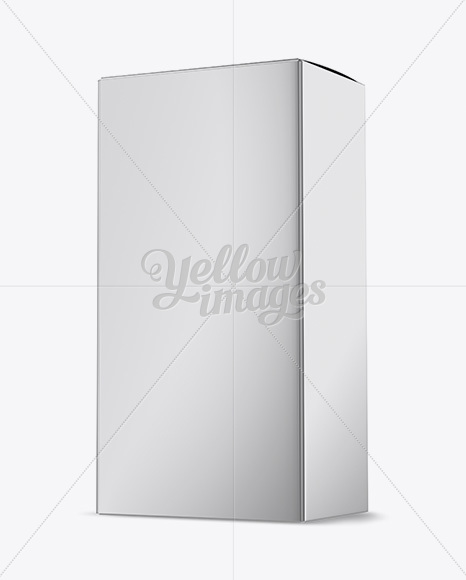 Metallic Paper Box Mockup - Half Side View