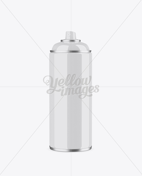 Glossy Spray Can Without Cap Mockup - Front View