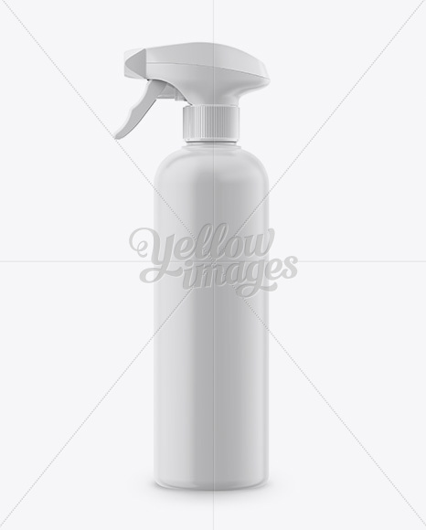 Matte Plastic Bottle with Trigger Sprayer Mockup