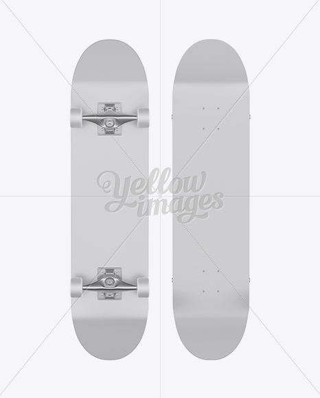 Skateboard Mockup - Front &amp; Back View