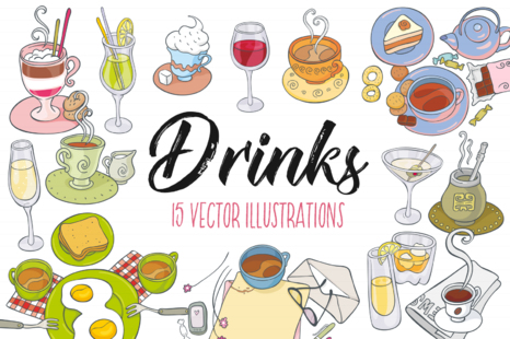 Drinks, Vector Illustrations - Refreshment