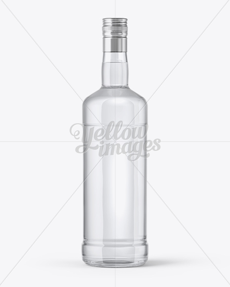 Clear Glass Vodka Bottle Mockup