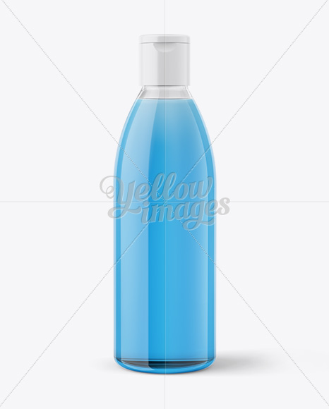 Clear Plastic Bottle With Transparent Liquid Mockup