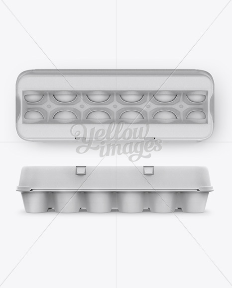 12 Eggs Carton Safe Pack Mockup - Top, Front & Back Views