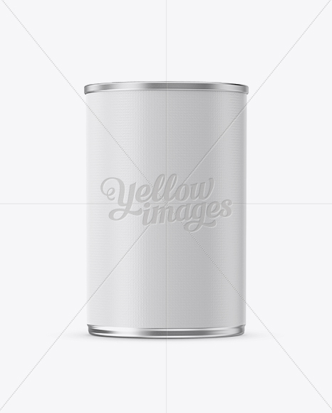 Tin Can With Textured Label Mockup - Front View