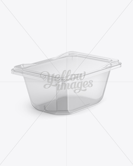 Transparent Plastic Container Mockup - Half Side View