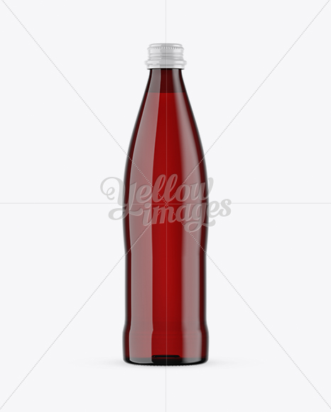 Red Glass Water Bottle Mockup