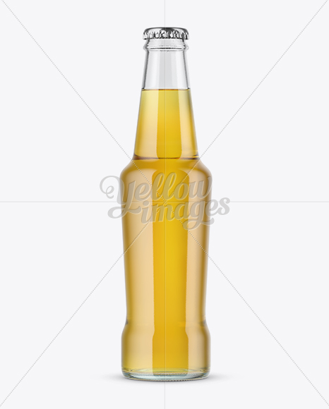 Clear Glass Lager Beer Bottle Mockup