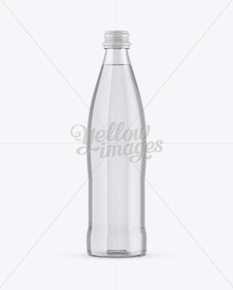 Clear Glass Water Bottle Mockup