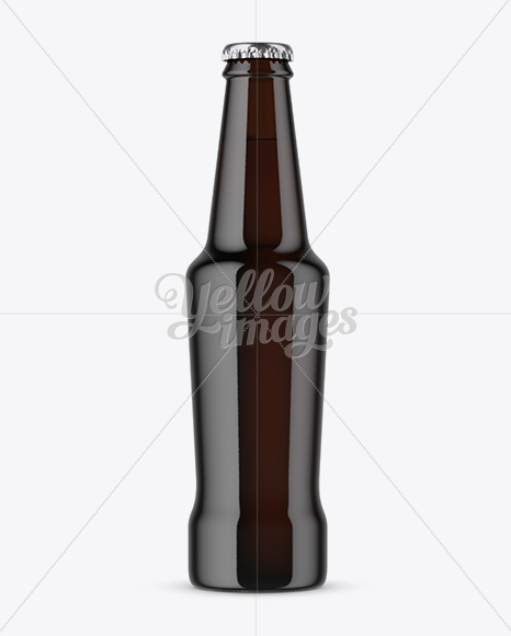 Dark Amber Beer Bottle Mockup