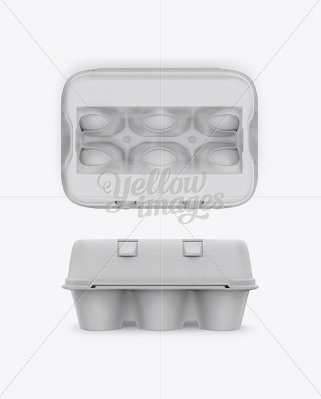 6 Eggs Carton Safe Pack Mockup - Top, Front & Back Views - Free