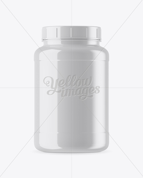 Glossy Plastic Protein Jar Mockup Glossy Plastic Protein Jar Mockup
