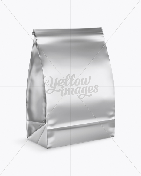 Metallic Paper Bag Mockup - Half Side View