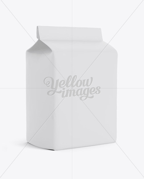 Matte Paper Flour Bag Mockup - Halfside View (Eye-Level Shot)