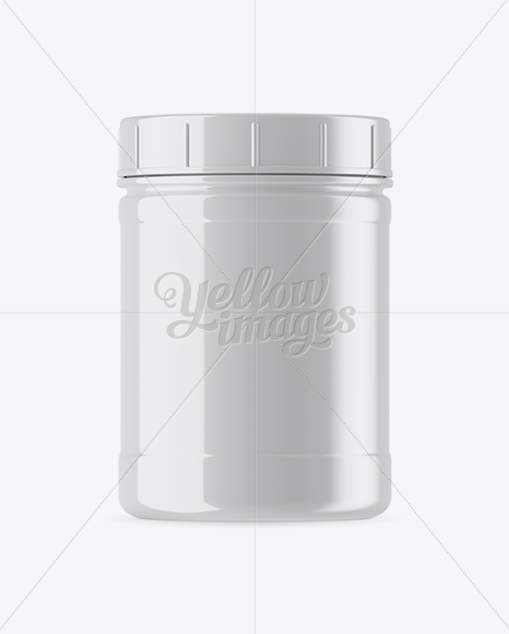 Glossy Plastic Protein Jar Mockup Glossy Plastic Protein Jar Mockup