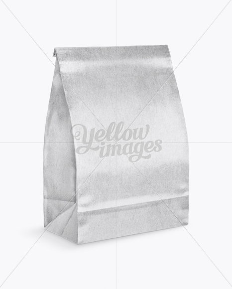 Glossy Kraft Paper Bag Mockup - Half Side View