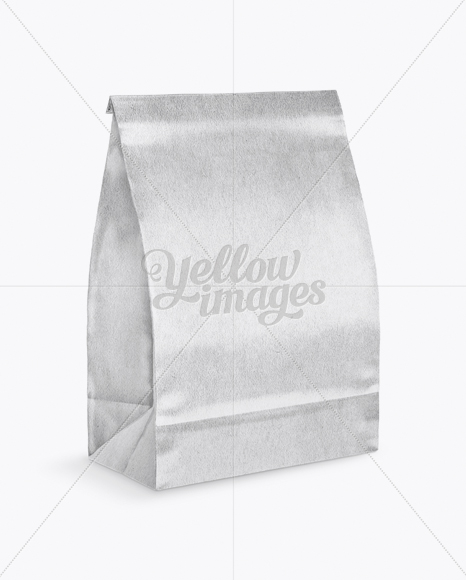 Glossy Kraft Paper Bag Mockup - Half Side View