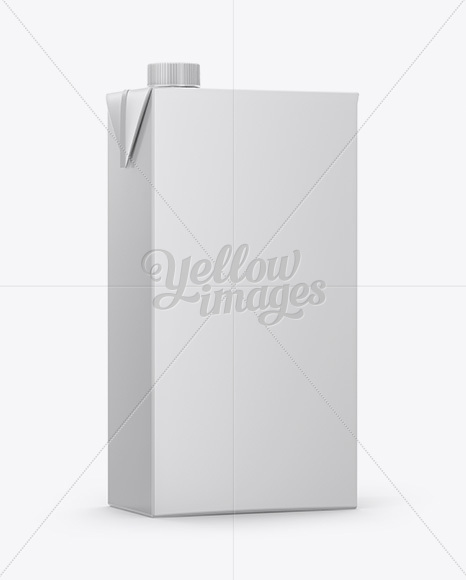 1L Carton Package Mockup - Half Side View